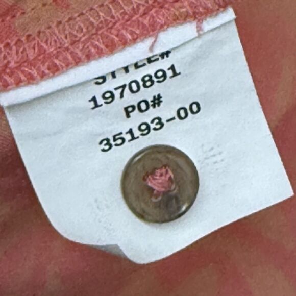 Prana Iguala Camp Shirt Womens Size XL Rayon Flowy Cropped Orange Tropical - Picture 10 of 11